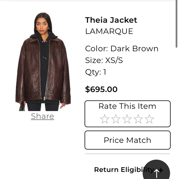 LAMARQUE Women's Rich Brown Leather Jacket - Picture 6 of 7